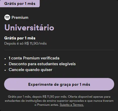 Spotify Premium Estudante