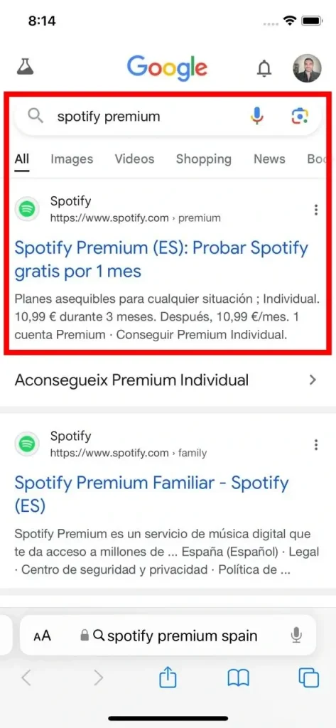 Visite o site do Spotify no celular 1